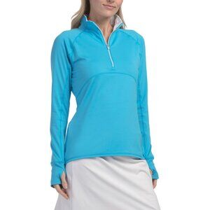 PUMA GOLF Aqua Blue Upf50 Gamer Quarter Zip Jacket
